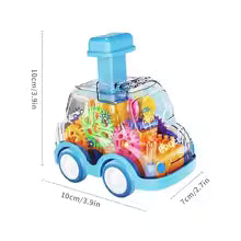 Children's Cartoon Press Gear Car Toy Pull Back Transparent Car Baby Puzzle Sliding Toy Toddler Boy Girl 1-3 Years Gift
