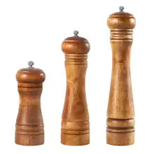 5/8/10 inch Wooden Salt Pepper Grinder Mill Shaker Rotary Kitchen Spice Tool Seasoning Accessory Cooking Essentials