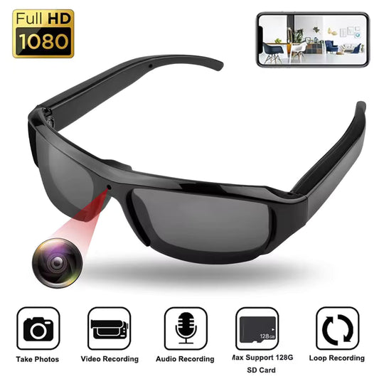 Portable 1080P HD Mini Glasses Camera Wearable Video Recorder Sunglasses Outdoor Sports Camera DV DVR Surveillance Camera