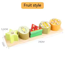1pc Shape and Color Stacking Cylinder Toy Set, Creative Fruit and Vegetable Recognition Matching Game for Kids