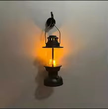 Christmas Leisure Time Wreath Retro Fridge Magnet Handheld Miniature Luminous Lamp Toy Magnetic Fireplace Gift Home Decoration