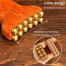 Copper Gold Facial Bead Lifting Cheek Beauty Massage Gua Sha Lymphatic Drainage Trigger Point Relaxation Massager