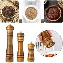 5/8/10 inch Wooden Salt Pepper Grinder Mill Shaker Rotary Kitchen Spice Tool Seasoning Accessory Cooking Essentials