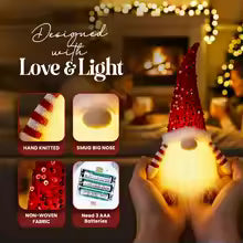 Christmas decorations gnome 2025 30cm light-up rainbow fabric gnome gift for home and table decoration