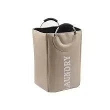 Large collapsible fabric laundry basket with foldable handles, waterproof, portable laundry storage basket, dirty clothes box