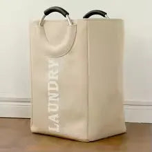 Large collapsible fabric laundry basket with foldable handles, waterproof, portable laundry storage basket, dirty clothes box