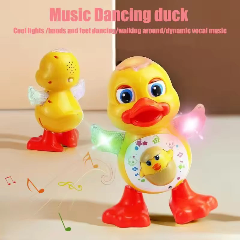 Electric Dancing Duck Toy, Interactive Musical Animal with Flashing Lights, Educational Gift for Children