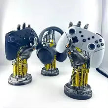 New Creative Gaming Desktop Controller Headset Stand Cyberpunk Mechanical Arm Simulated Robot Hand Sculpture Stautes Decoration