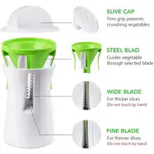 Heavy Duty Vegetable Spiralizer Slicer Cutter Zucchini Pasta Spaghetti Maker KC0335 Home Kitchen Tool for Healthy Meals