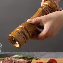 5/8/10 inch Wooden Salt Pepper Grinder Mill Shaker Rotary Kitchen Spice Tool Seasoning Accessory Cooking Essentials