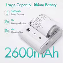 58mm Pocket Mini Portable Thermal Receipt Printer, Handheld Ticket/Invoice Printer, Wireless Bluetooth USB Thermal POS Printer for PC, Android, and iOS