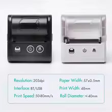 58mm Pocket Mini Portable Thermal Receipt Printer, Handheld Ticket/Invoice Printer, Wireless Bluetooth USB Thermal POS Printer for PC, Android, and iOS