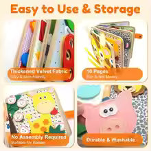 Educational airplane games, busy board - learn motor skills, busy book, sensory toy for quiet activity, birthday gift for boys and girls